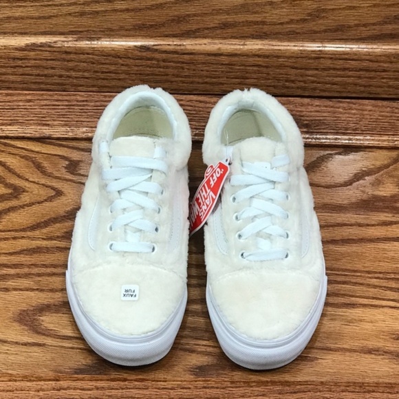 Vans Old‎ Skool Sherpa Turtledove Blanc De Blanc Shoes - Picture 5 of 7